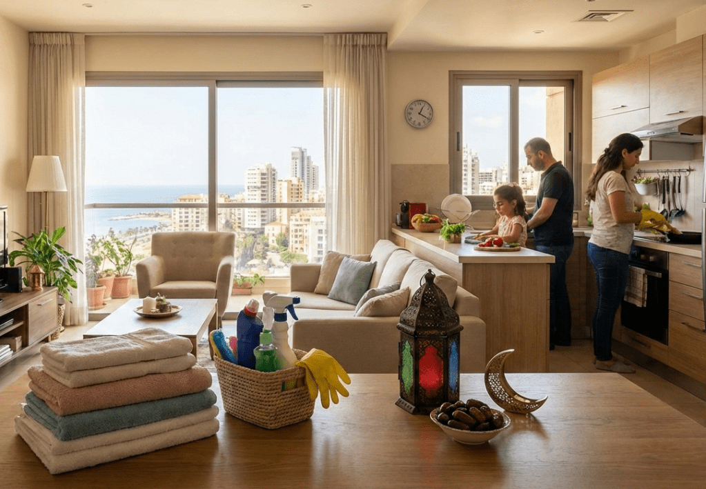 Ramadan home cleaning checklist, Beirut Ramadan cleaning tips, Ramadan cleaning guide Lebanon, deep cleaning before Ramadan, Lebanese household cleaning tips, Ramadan kitchen cleaning checklist, bathroom cleaning tips Ramadan, prayer space preparation Ramadan, Ramadan home organization Beirut, seasonal cleaning Ramadan, Ramadan cleaning schedule, best cleaning routine Ramadan, Ramadan house preparation Beirut, Ramadan home hygiene tips, how to clean home for Ramadan, Ramadan airflow ventilation tips, guest area cleaning Ramadan, Beirut home cleaning guide Ramadan, natural cleaning tips Ramadan, Ramadan cleaning hacks, cleaning product tips Lebanon, Ramadan home maintenance, Ramadan declutter checklist